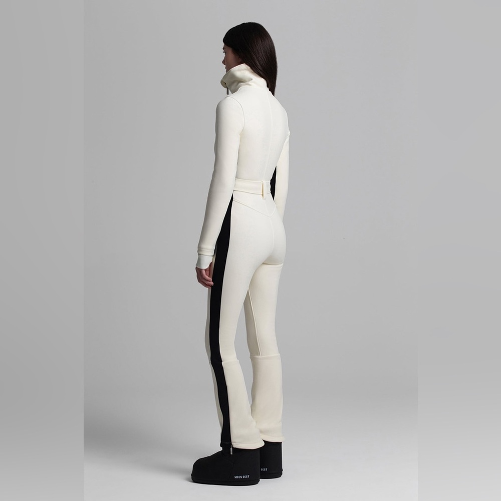 NWT White Cordova OTB Fit Flare One Piece Ski Suit White Black Jumpsuit P XS 0 2 - Picture 5 of 14